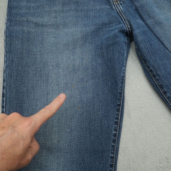 Calvin Klein Jeans Mens Size 36x35 Blue Relaxed Straight Rigid Denim Stone Wash - Picture 2 of 16